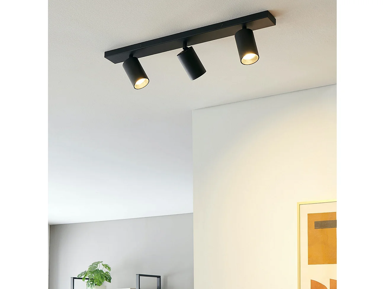 Plafonnier noir à trois projecteurs - Renzo