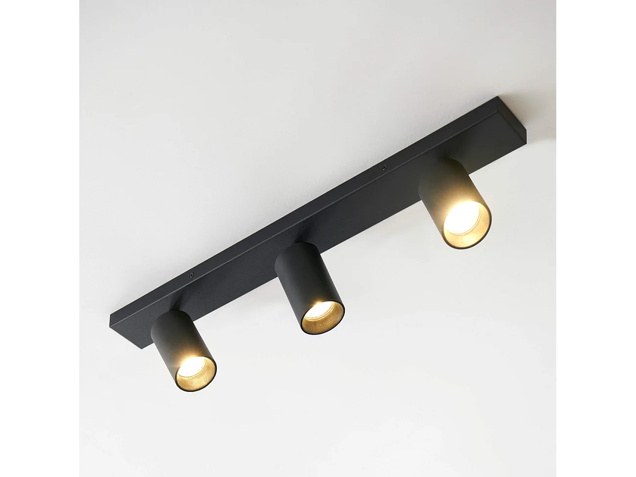 Plafonnier noir à trois projecteurs - Renzo
