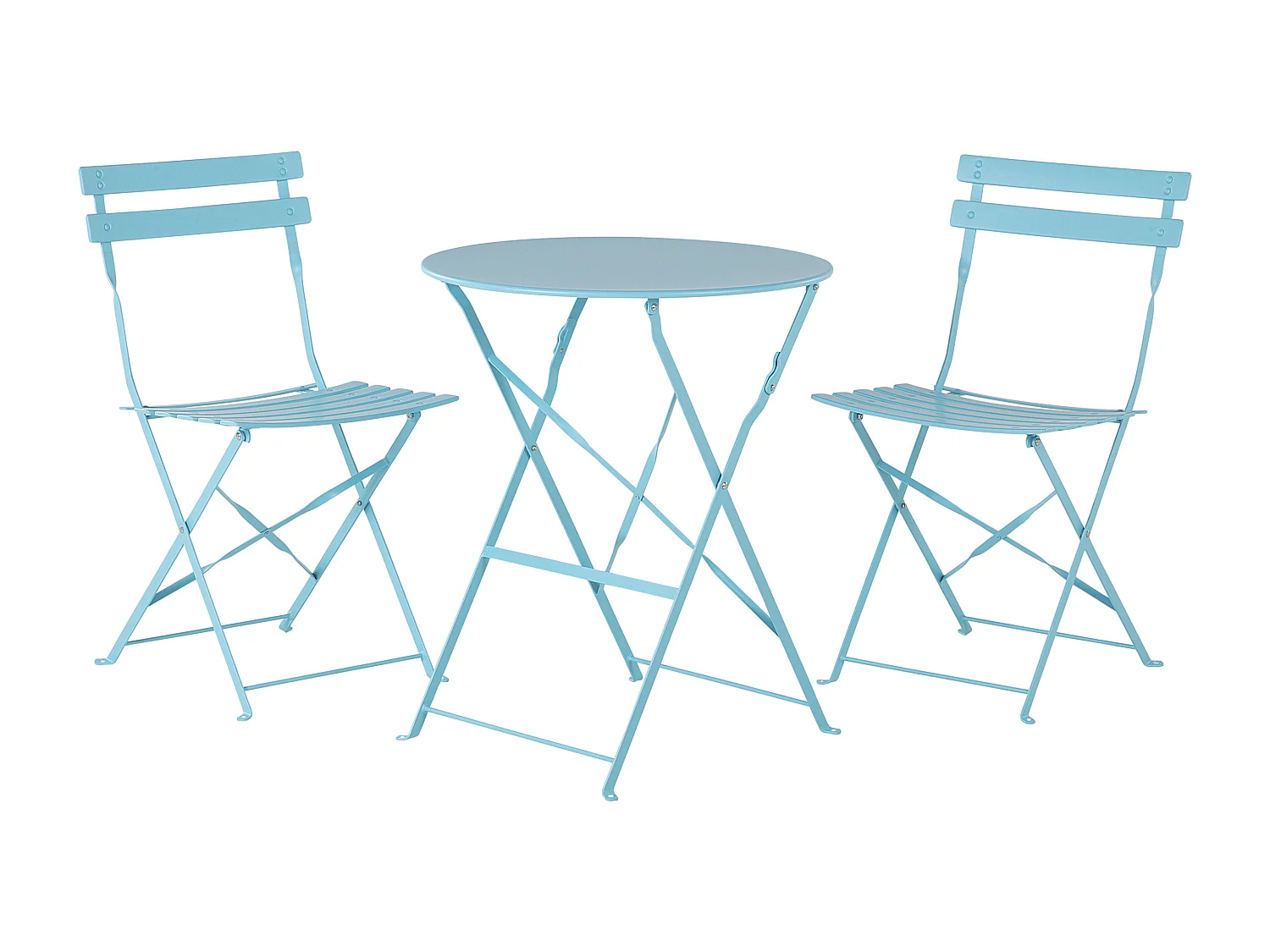 Ensemble pour bistro Pliant FIORI Métal Turquoise