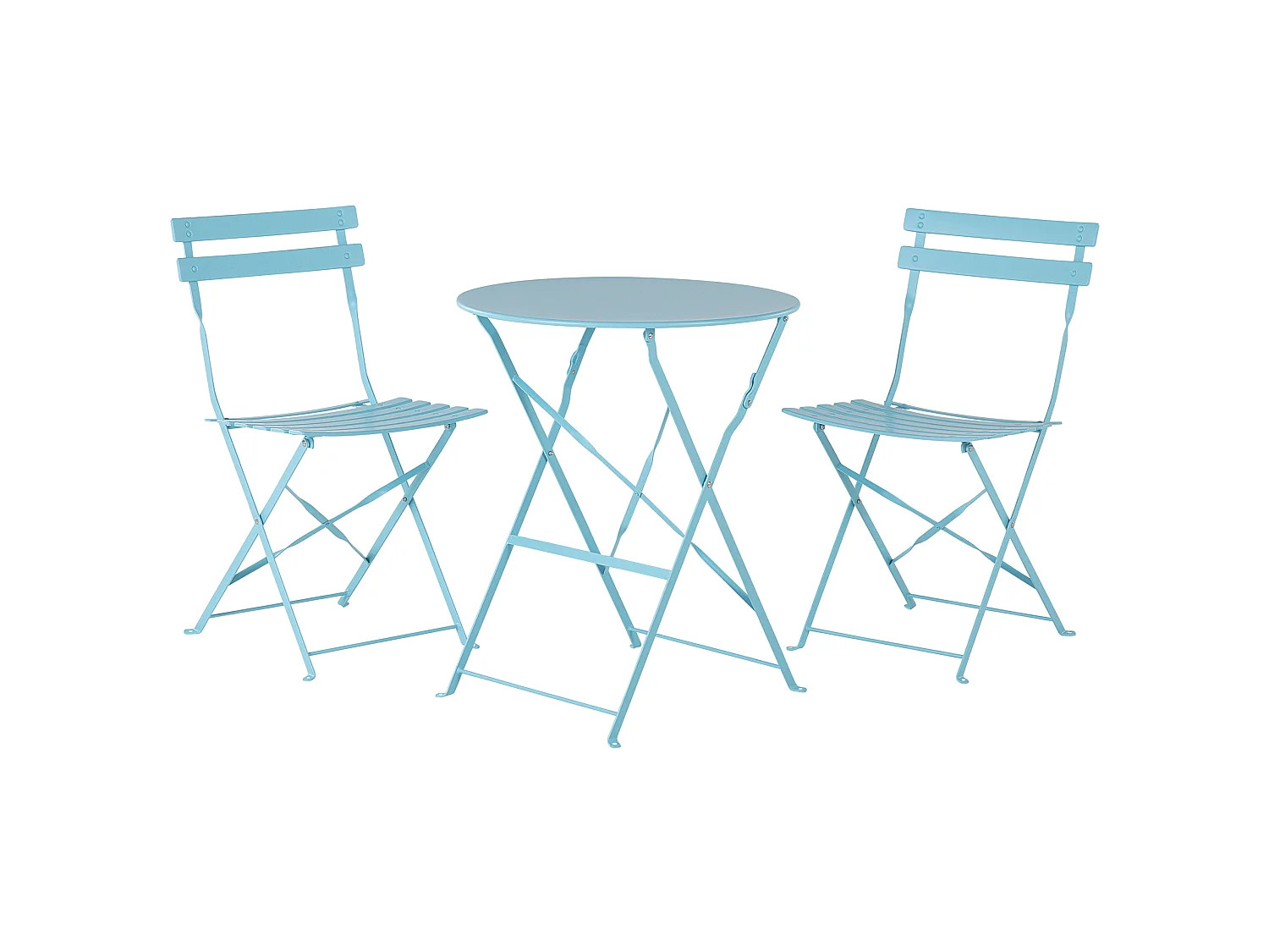 Ensemble pour bistro Pliant FIORI Métal Turquoise