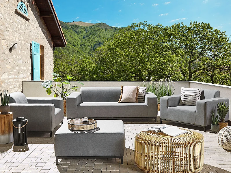 Zestaw ogrodowy ze stolikiem dla 5 osób ROVIGO Szary