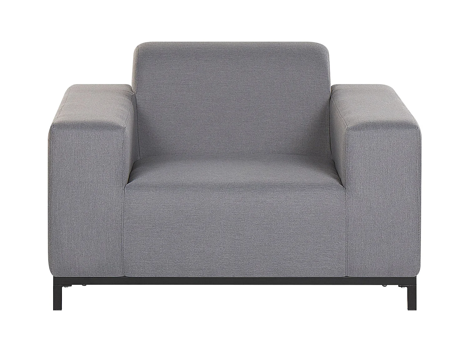 Modernes Loungeset 4-teiliges Polsterbezug / schwarzes Gestell grau Rovigo