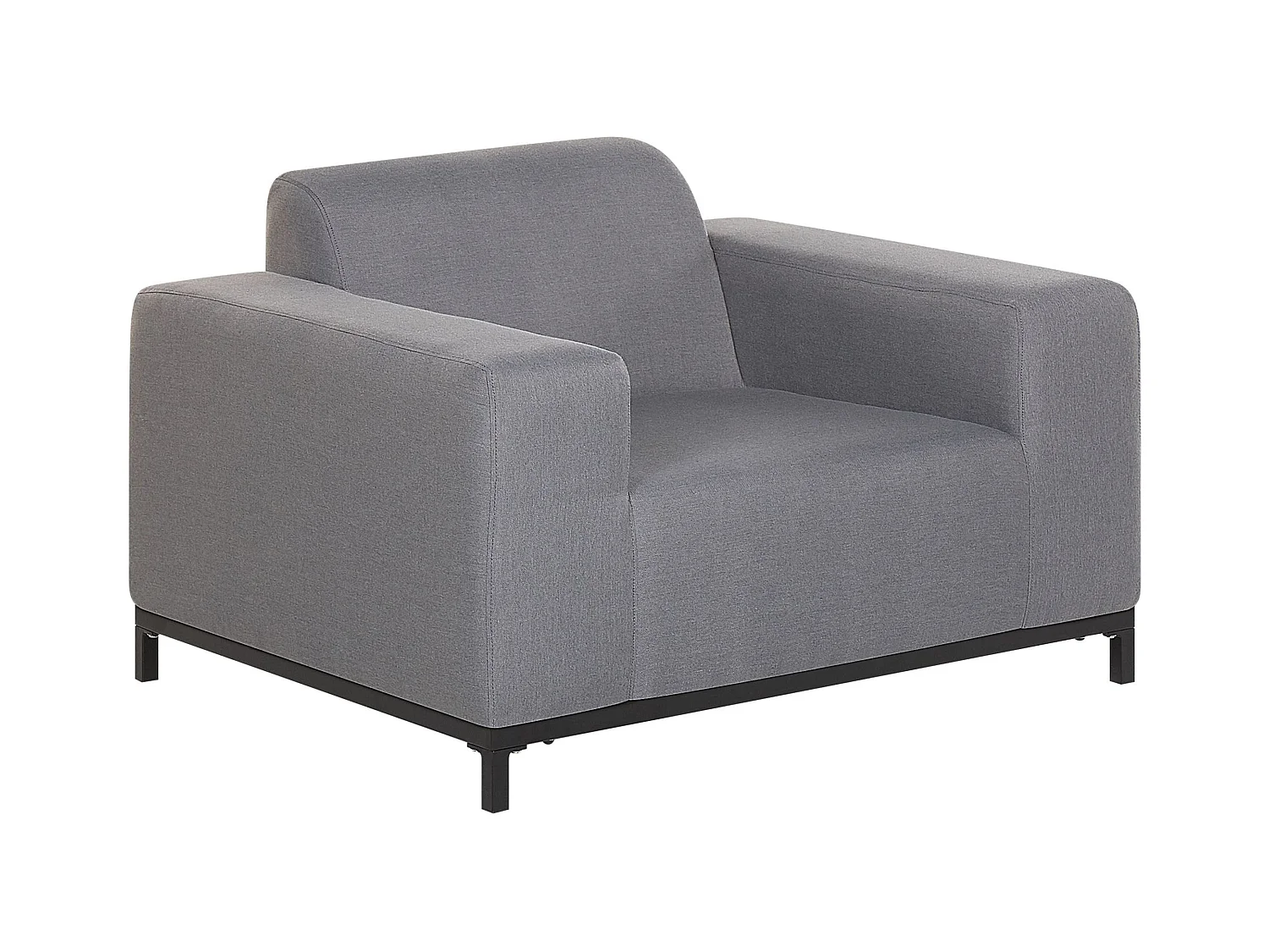 Modernes Loungeset 4-teiliges Polsterbezug / schwarzes Gestell grau Rovigo