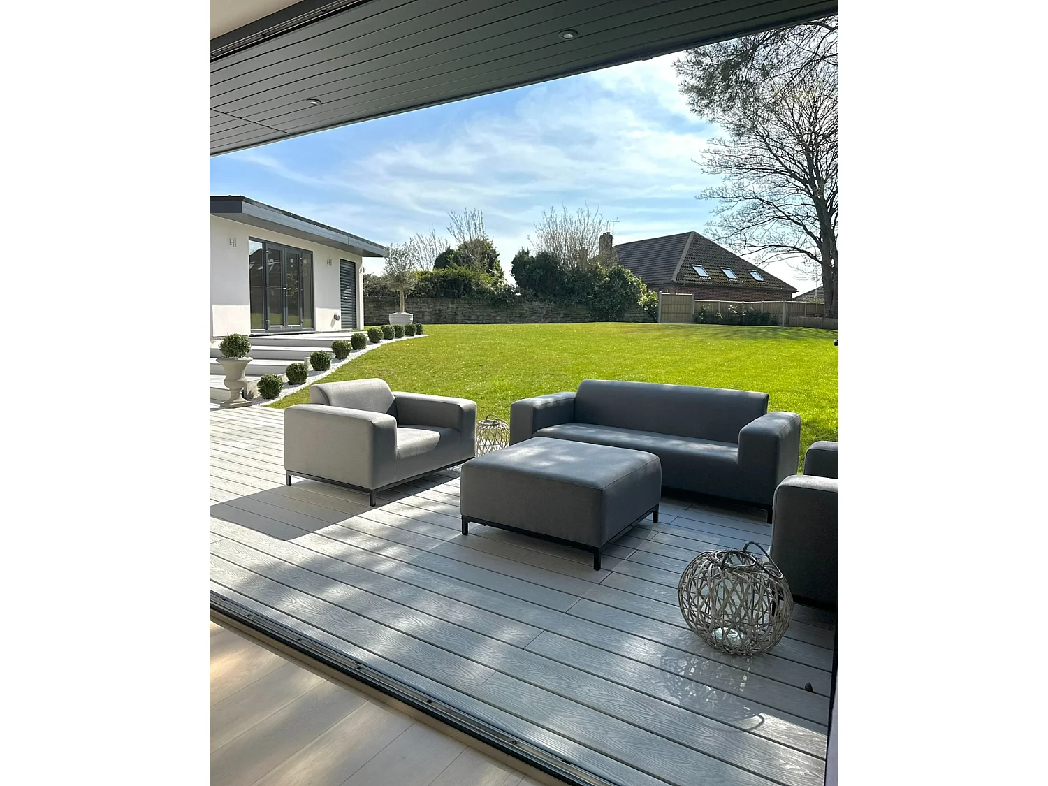 Lounge Set mit Tisch 5-Sitzer ROVIGO Grau