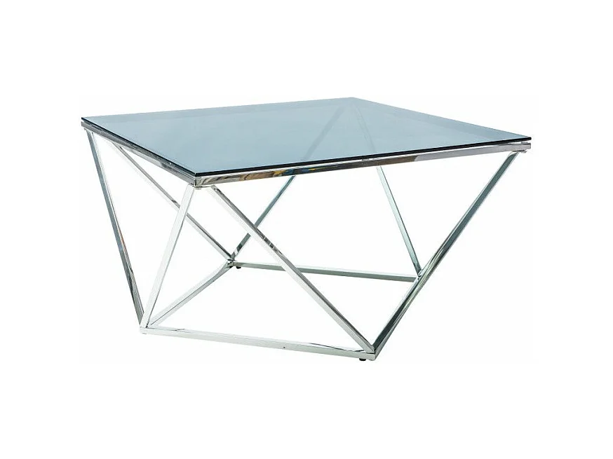 Table basse en verre - 80 x 80 cm x H 45 cm - Silver