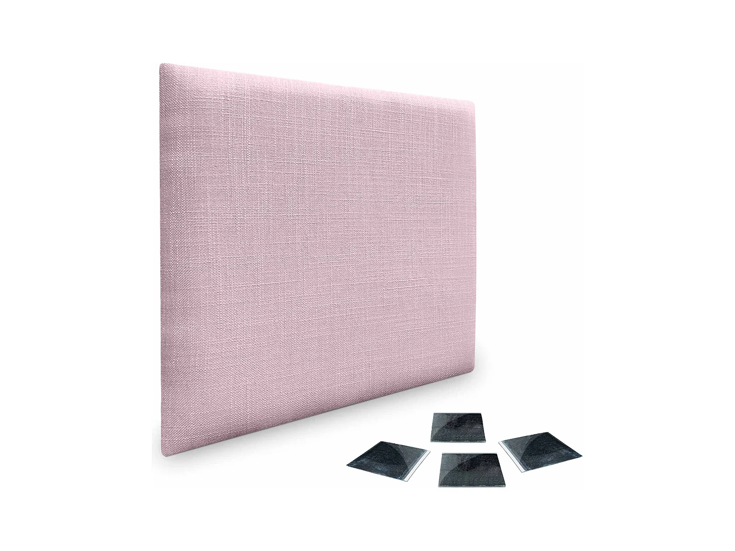 DHOME Ensemble de 1 Panneau mural en lin autocollant, absorption acoustique, protection contre les chocs et têtes de lit (Rose Poudré, 50x50cm, x1)