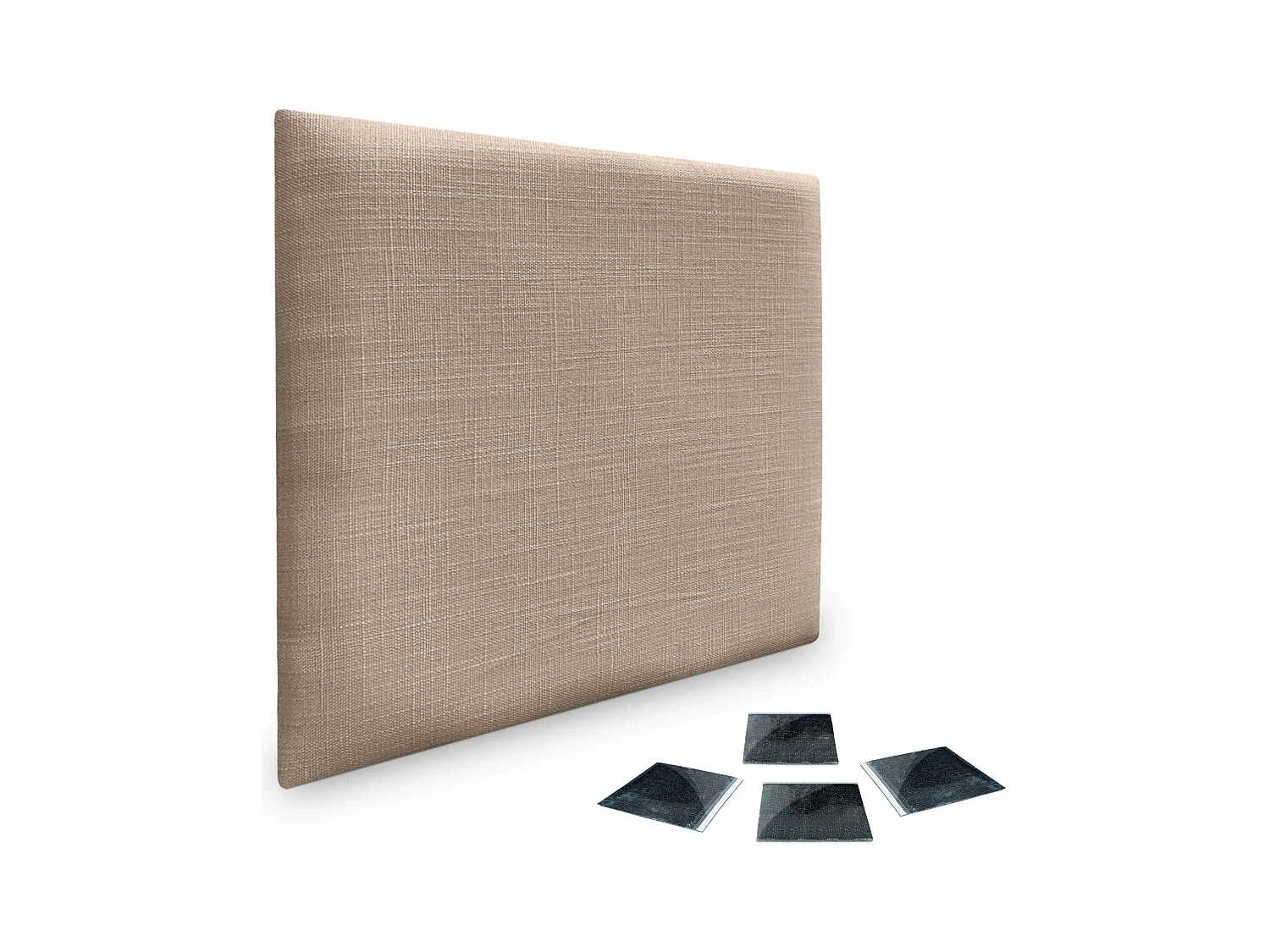 DHOME Set di 1 Pannello Rivestito in Lino Autoadesivo per Parete Fonoassorbente Protettivo dagli Impatti Testiera (Terra, 60x60cm, x1)