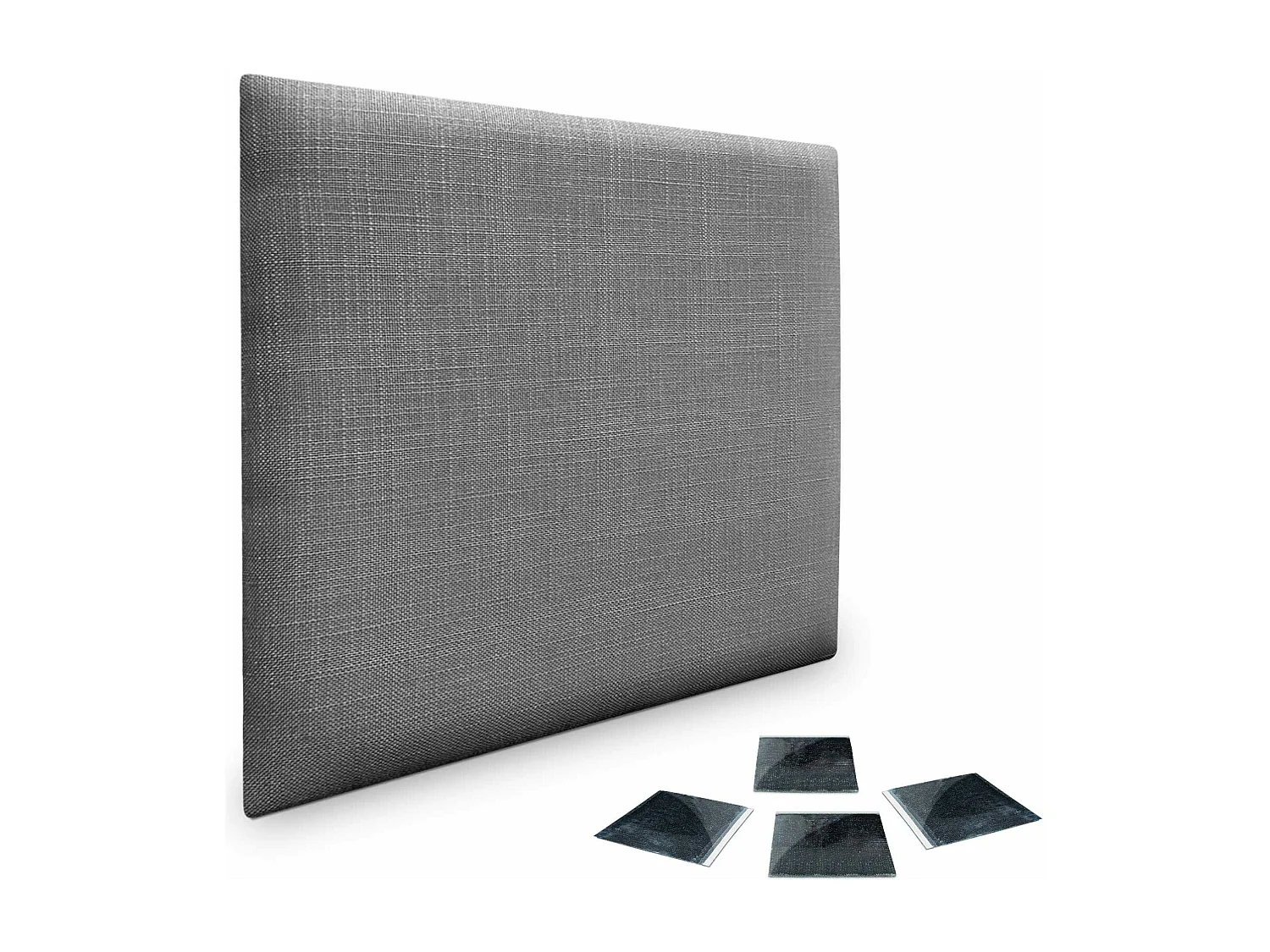 DHOME Ensemble de 1 Panneau mural en lin autocollant, absorption acoustique, protection contre les chocs et têtes de lit (Gris Foncé, 50x50cm, x1)