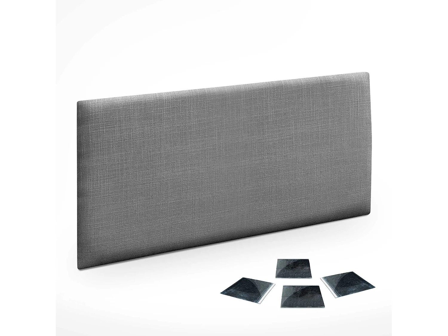 DHOME Ensemble de 1 Panneau mural en lin autocollant, absorption acoustique, protection contre les chocs et têtes de lit (Gris Foncé, 60x50cm, x1)