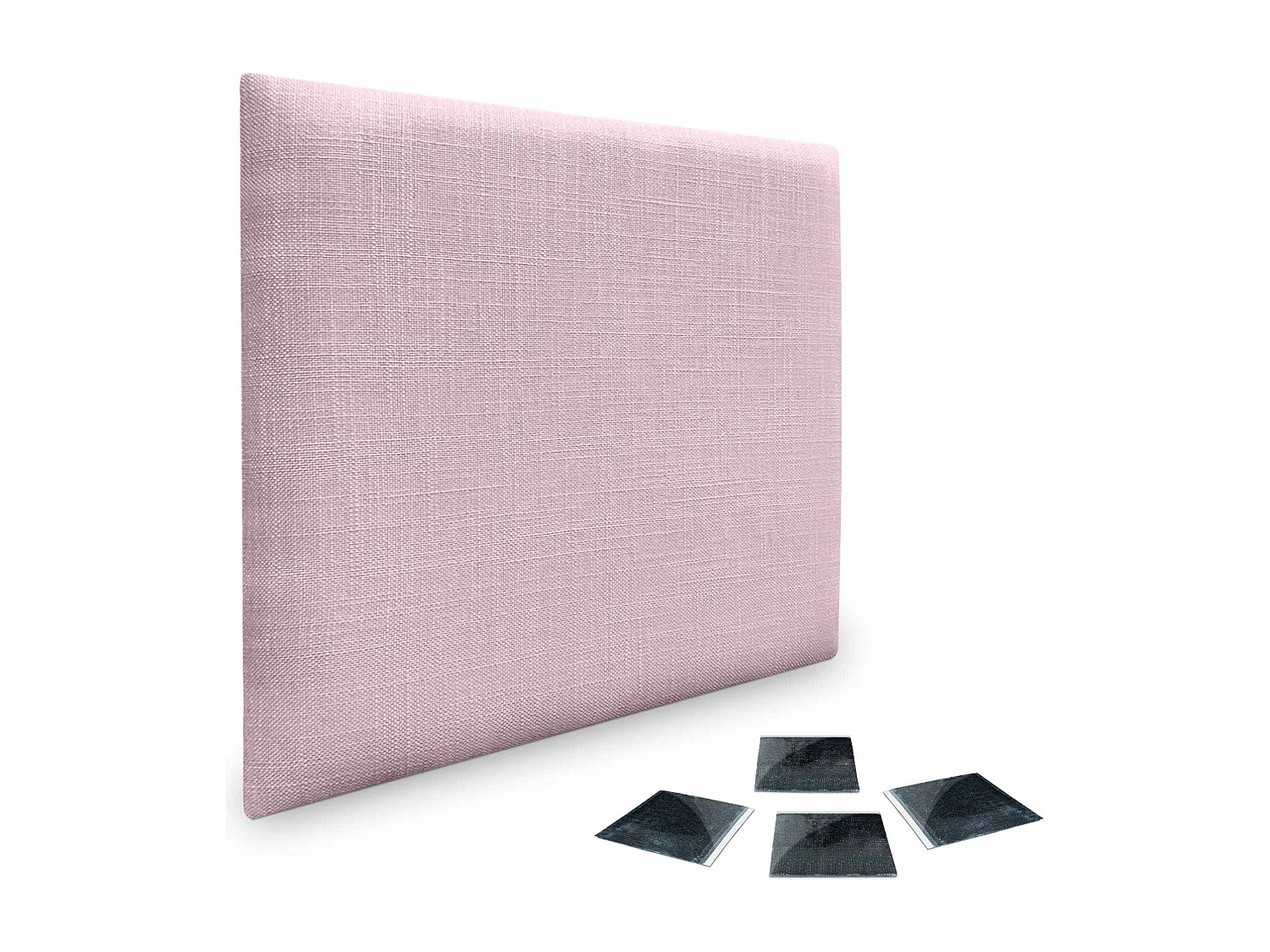 DHOME Ensemble de 1 Panneau mural en lin autocollant, absorption acoustique, protection contre les chocs et têtes de lit (Rose Poudré, 60x60cm, x1)