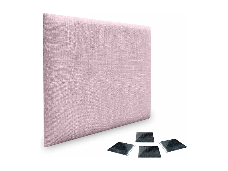 DHOME Ensemble de 1 Panneau mural en lin autocollant, absorption acoustique, protection contre les chocs et têtes de lit (Rose Poudré, 60x60cm, x1)