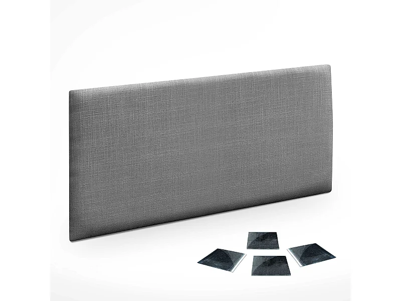 DHOME Set di 1 Pannello Rivestito in Lino Autoadesivo per Parete Fonoassorbente Protettivo dagli Impatti Testiera (Grigio Scuro, 50x40cm, x1)