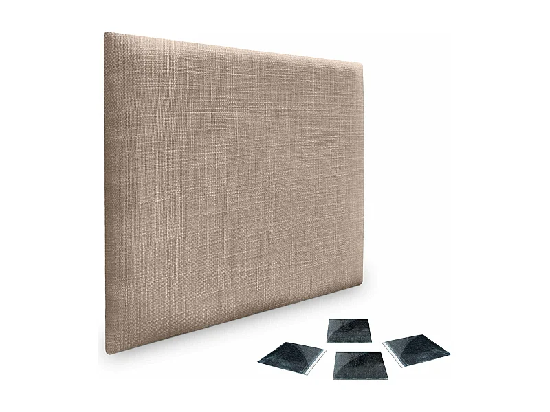DHOME Set mit 1 gepolsterten Leinenpaneel – Selbstklebende Wandpaneele, Akustikabsorber, Stoßschutz, Kopfteil (Erde, 50x50cm, x1)