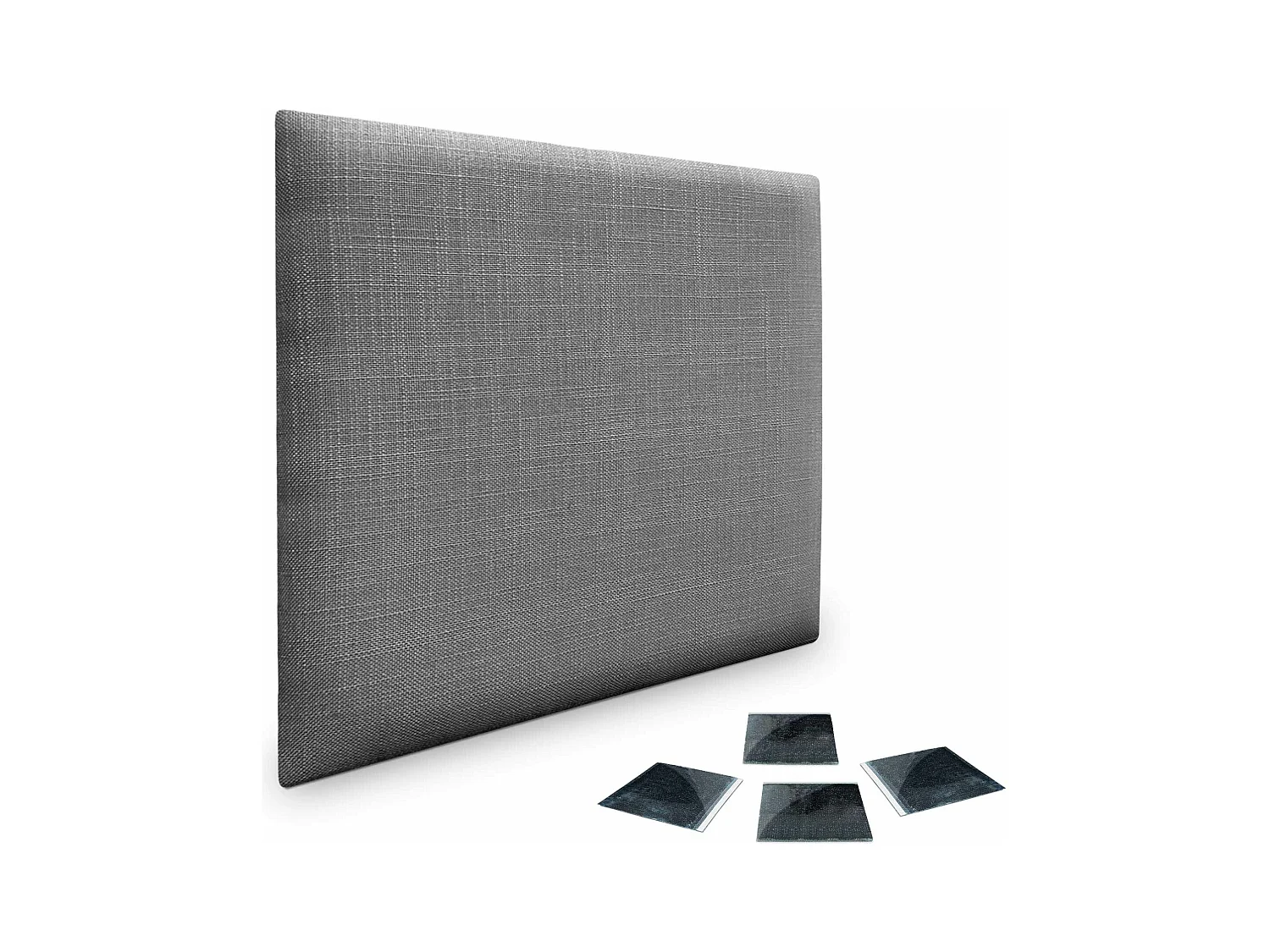 DHOME Ensemble de 1 Panneau mural en lin autocollant, absorption acoustique, protection contre les chocs et têtes de lit (Gris Foncé, 60x60cm, x1)