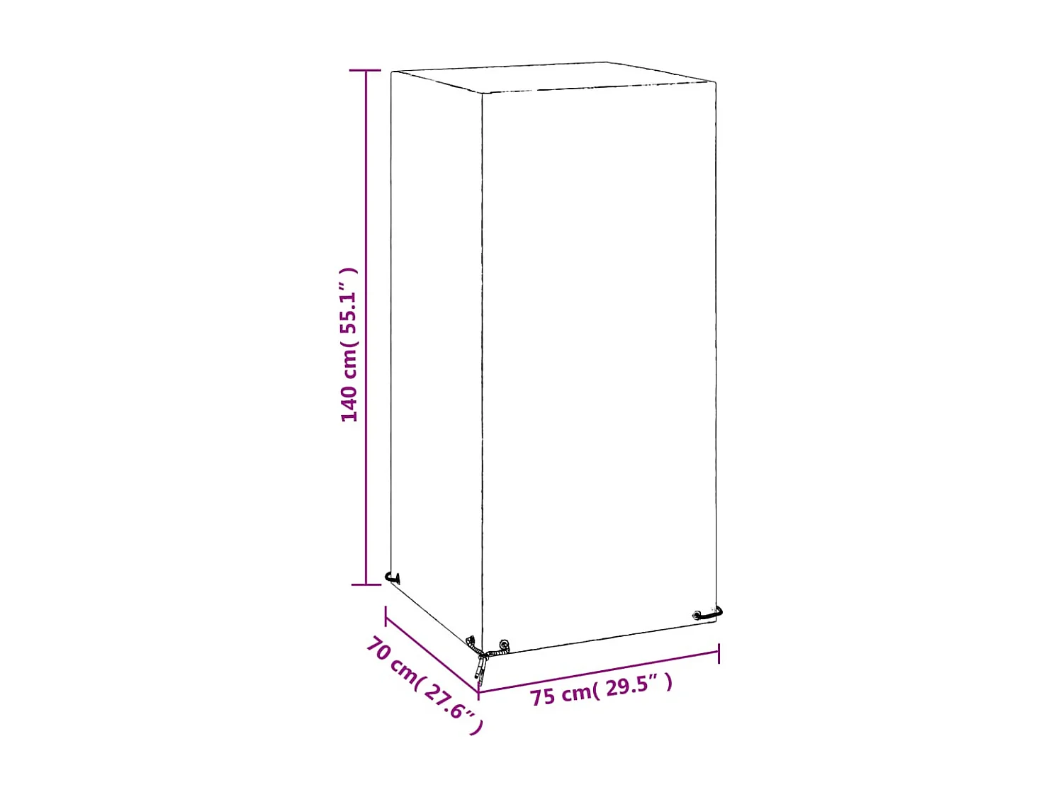 Gartenstuhlhussen 2 Stk. 8 Ösen 75x70x140 cm PE