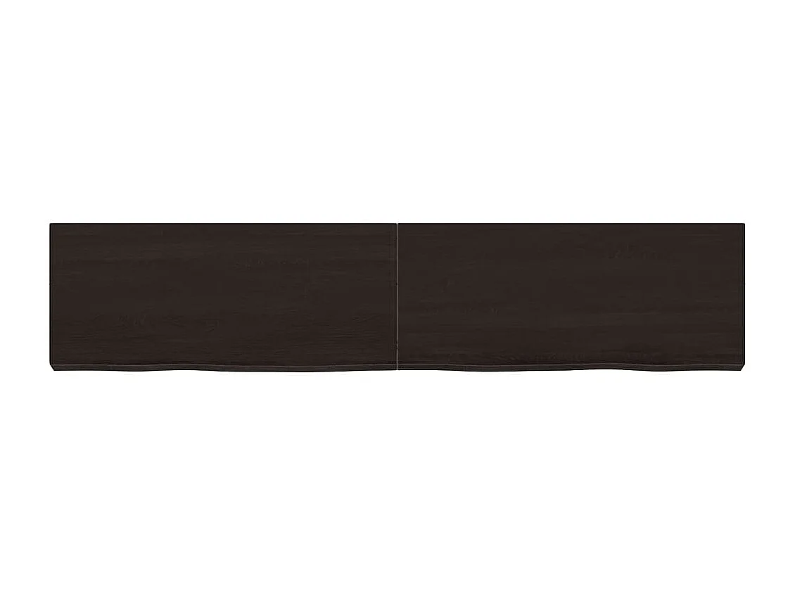 Comptoir de salle de bain marron foncé bois massif traité