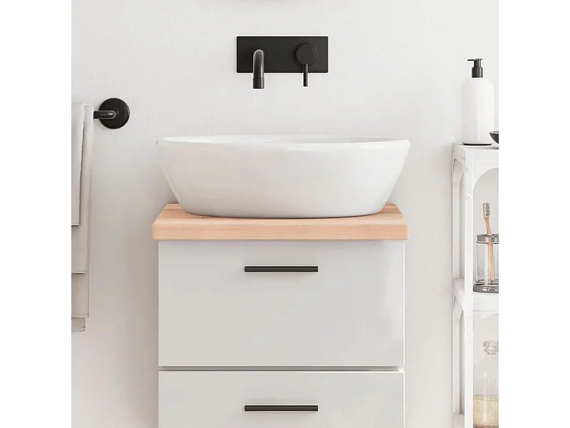 Comptoir de salle de bain 40x60x(2-4) cm bois massif non traité
