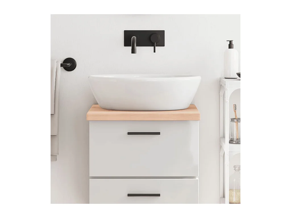 Comptoir de salle de bain 40x60x(2-4) cm bois massif non traité