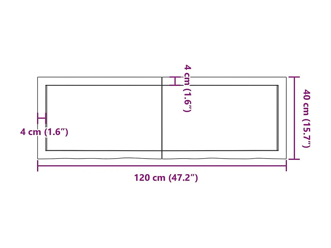 Bancada de banheiro marrom escuro madeira maciça tratada