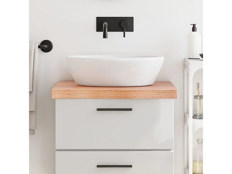 Comptoir de salle de bain marron 60x60x(2-6) cm bois traité