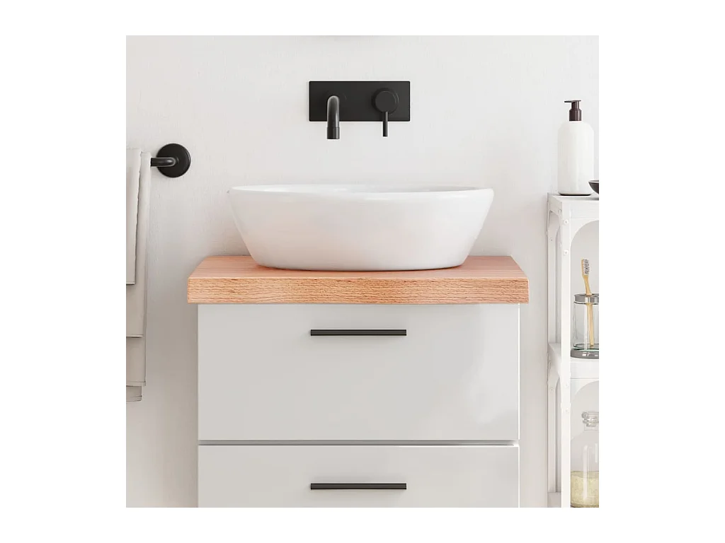 Comptoir de salle de bain marron 60x60x(2-6) cm bois traité