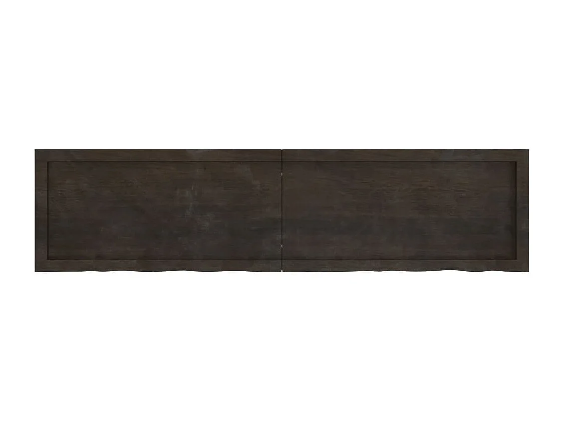 Piano di lavoro del bagno in legno massello trattato marrone scuro