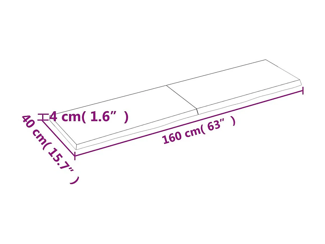 Dunkelbraune Badezimmer-Waschtischplatte aus behandeltem Massivholz