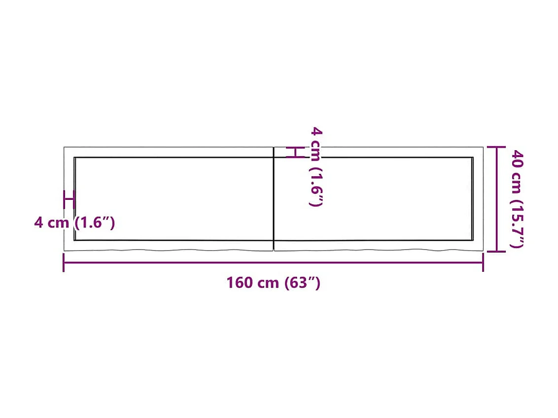 Dunkelbraune Badezimmer-Waschtischplatte aus behandeltem Massivholz