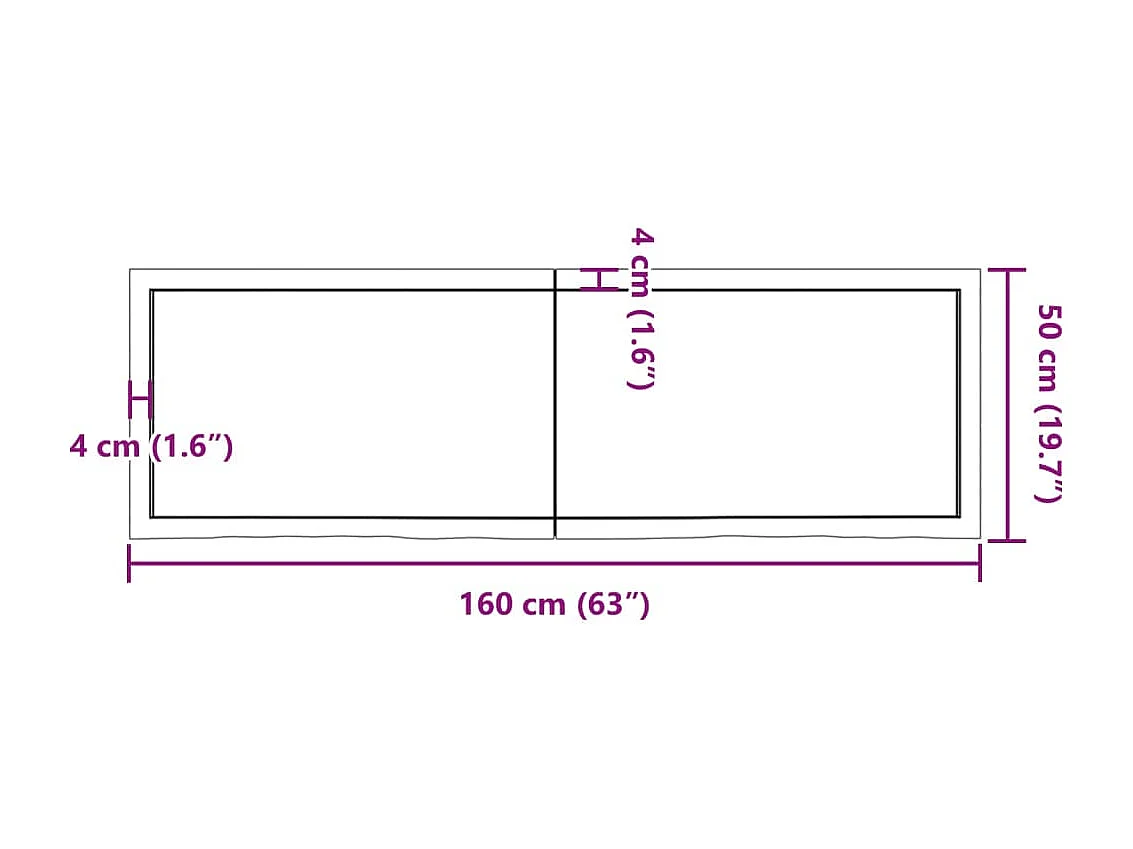 Piano di lavoro del bagno in legno massello trattato marrone scuro