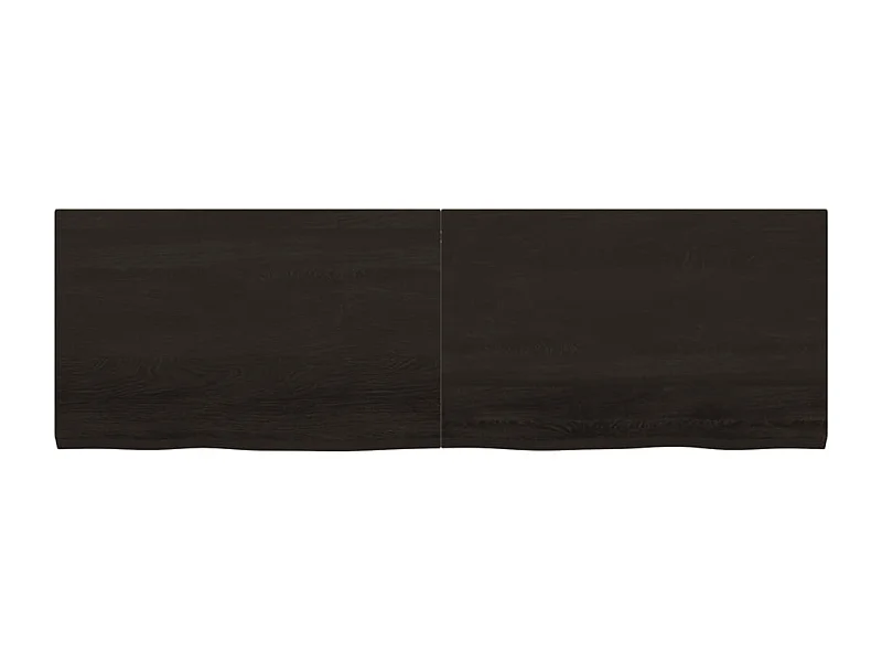 Comptoir de salle de bain marron foncé bois massif traité