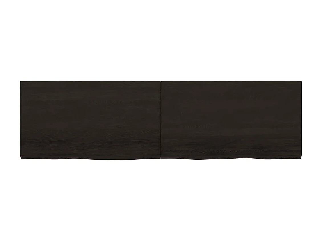 Encimera de baño de madera maciza tratada de color marrón oscuro