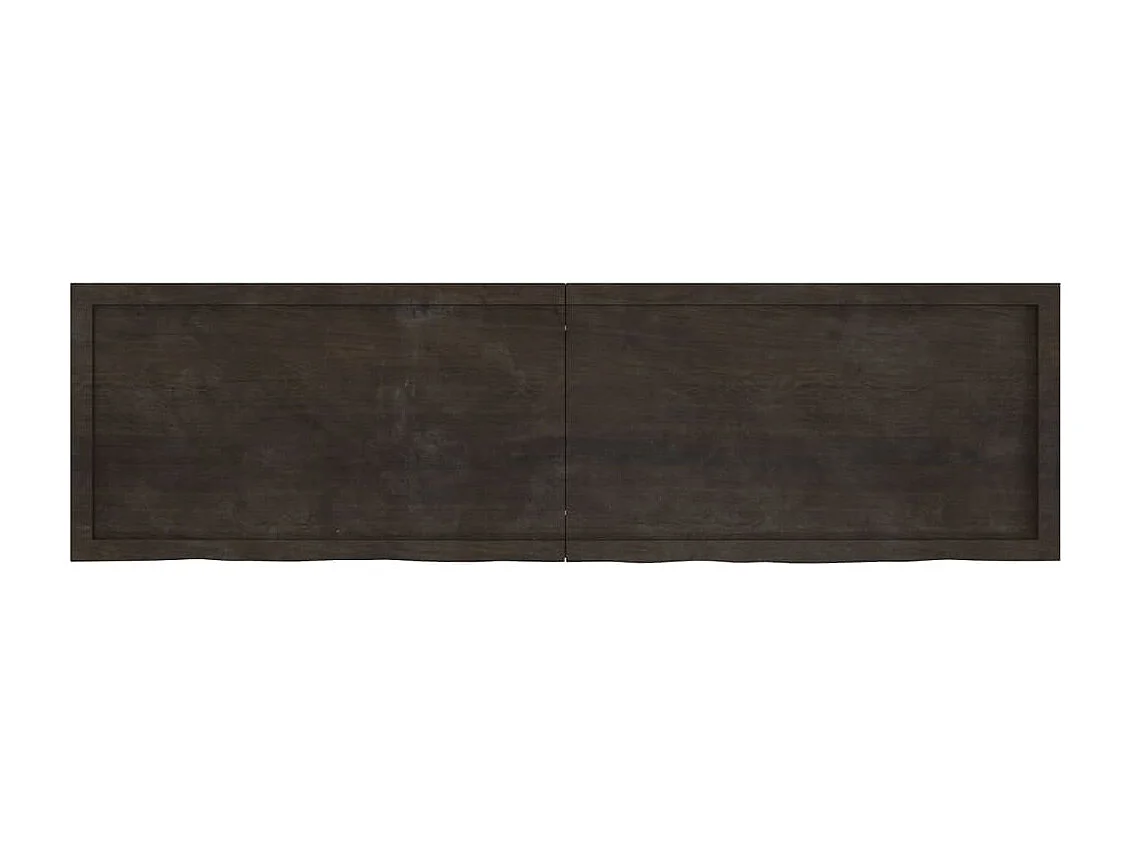 Encimera de baño de madera maciza tratada de color marrón oscuro