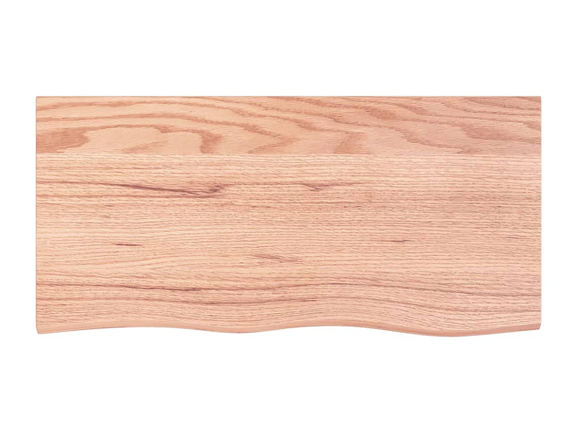 Hellbraune Badezimmertheke 100x50x2 cm aus behandeltem Holz