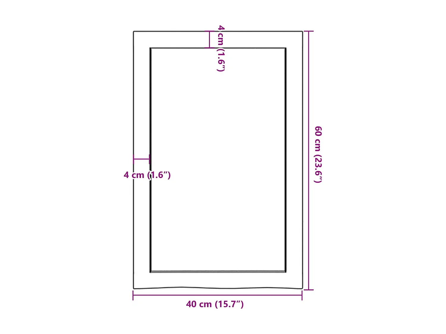 Piano di lavoro del bagno in legno massello trattato marrone scuro