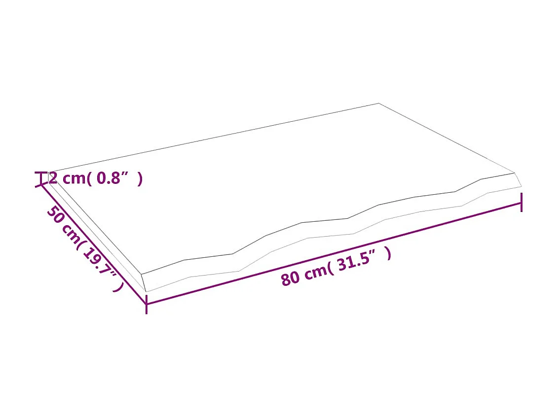 Mobile bagno marrone chiaro 80x50x2 cm legno trattato
