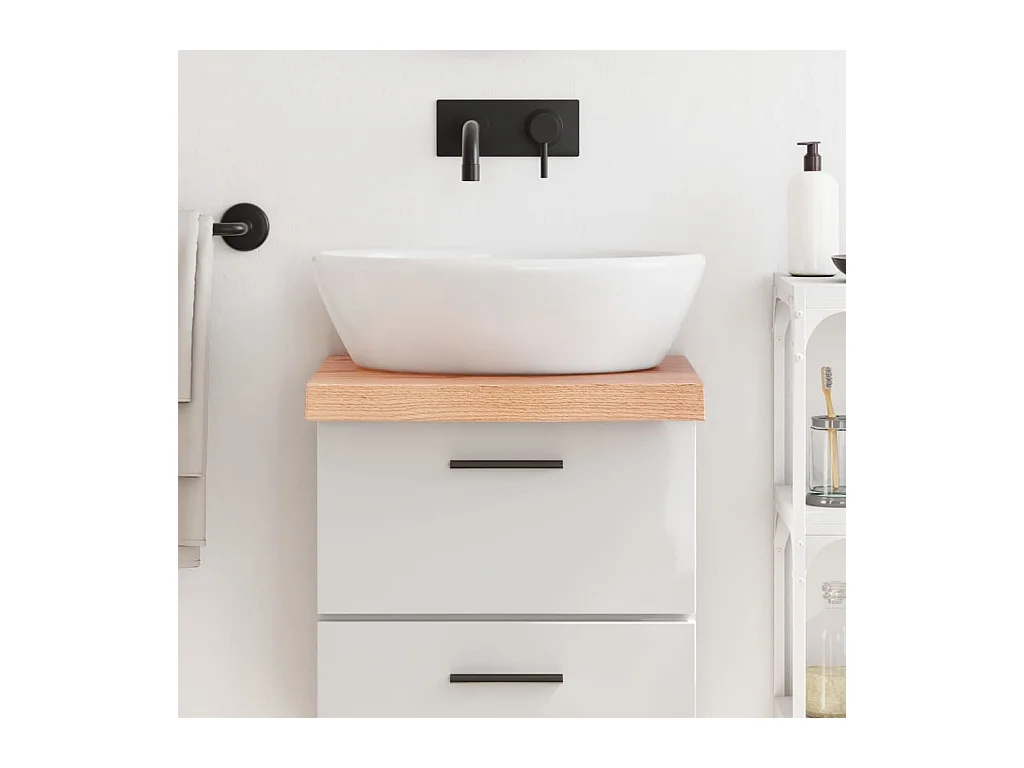 Comptoir de salle de bain marron 40x50x(2-6) cm bois traité