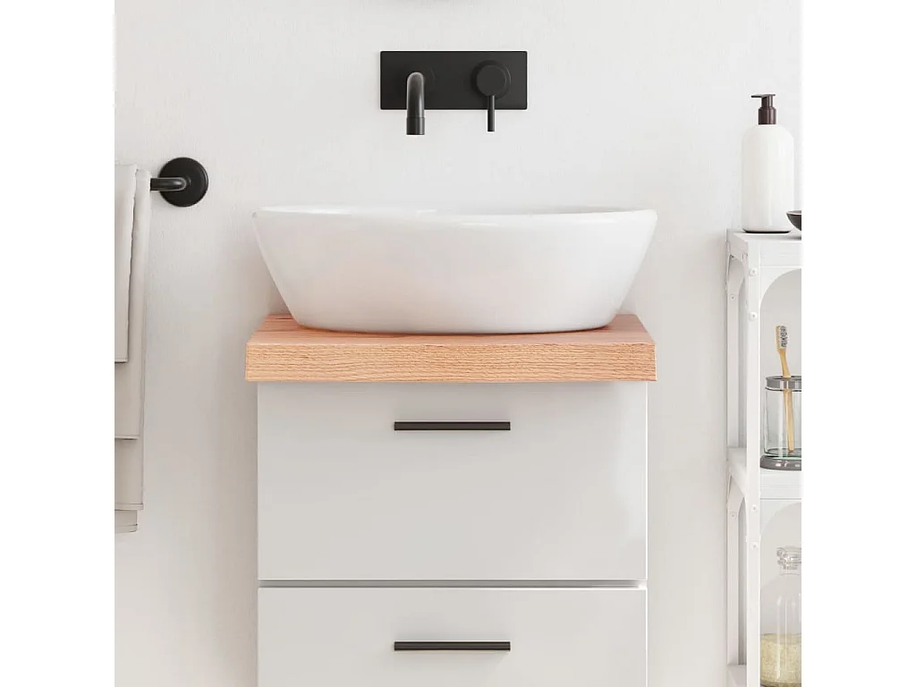 Comptoir de salle de bain marron 40x50x(2-6) cm bois traité