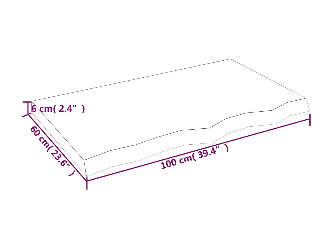 Piano di lavoro del bagno in legno massello trattato marrone scuro