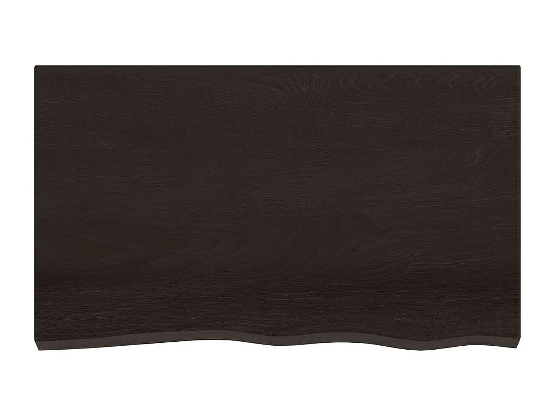 Comptoir de salle de bain marron foncé bois massif traité