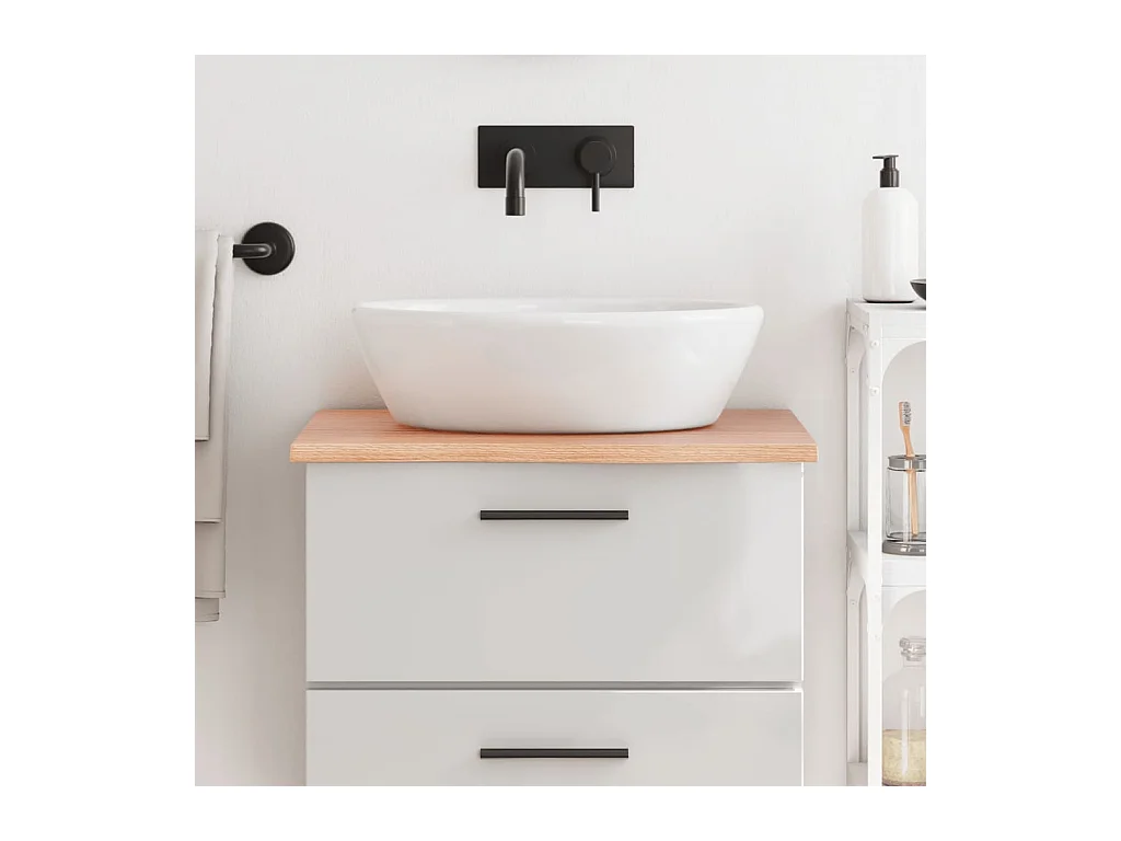Comptoir de salle de bain marron clair 60x60x2 cm bois traité