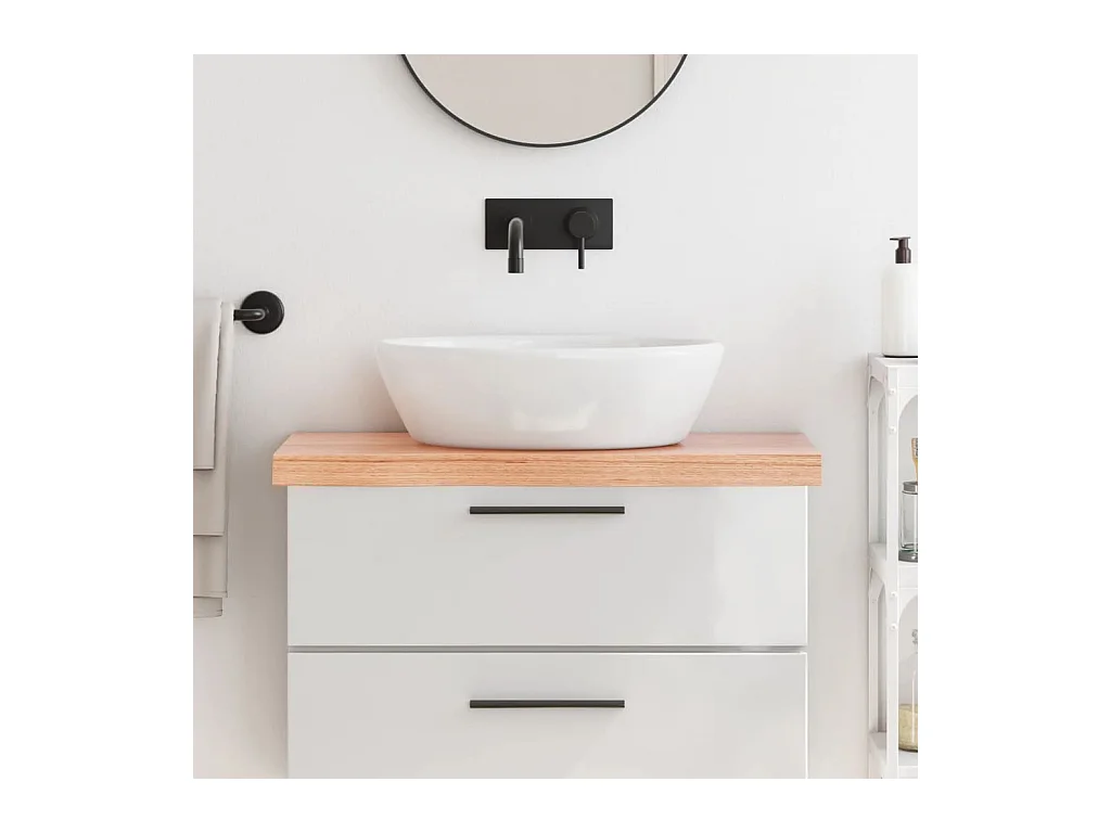 Comptoir de salle de bain marron 80x30x(2-6) cm bois traité