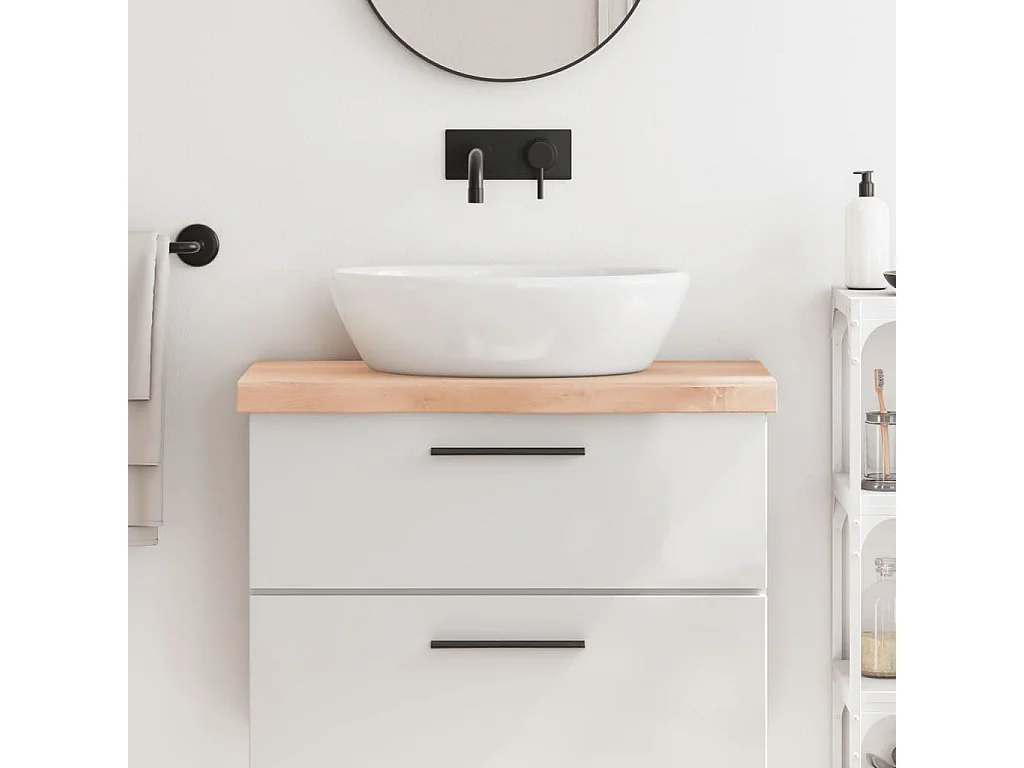 Badezimmerschrank 80x30x(2-6) cm unbehandeltes Massivholz