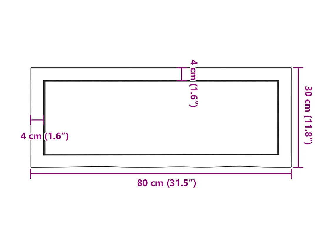 Badezimmerschrank 80x30x(2-6) cm unbehandeltes Massivholz