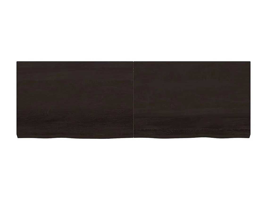 Comptoir de salle de bain marron foncé bois massif traité