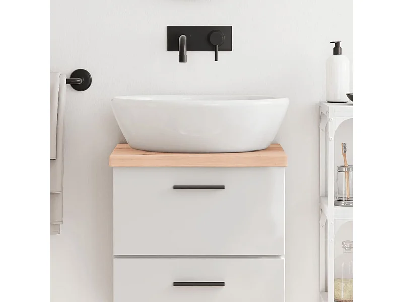 Comptoir de salle de bain 40x30x(2-4) cm bois massif non traité