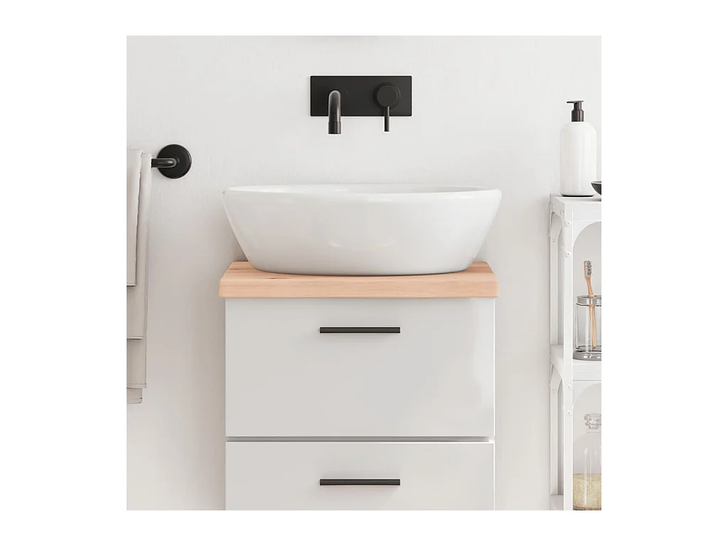 Comptoir de salle de bain 40x30x(2-4) cm bois massif non traité