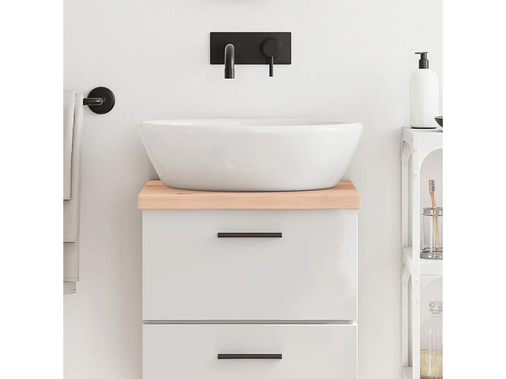 Mobile bagno 40x30x(2-4) cm in legno massello non trattato