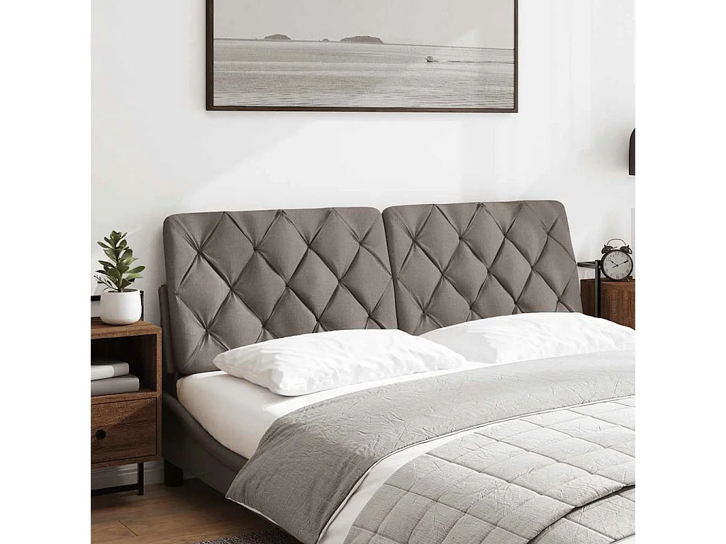 Coussin de tête de lit taupe 160 cm tissu