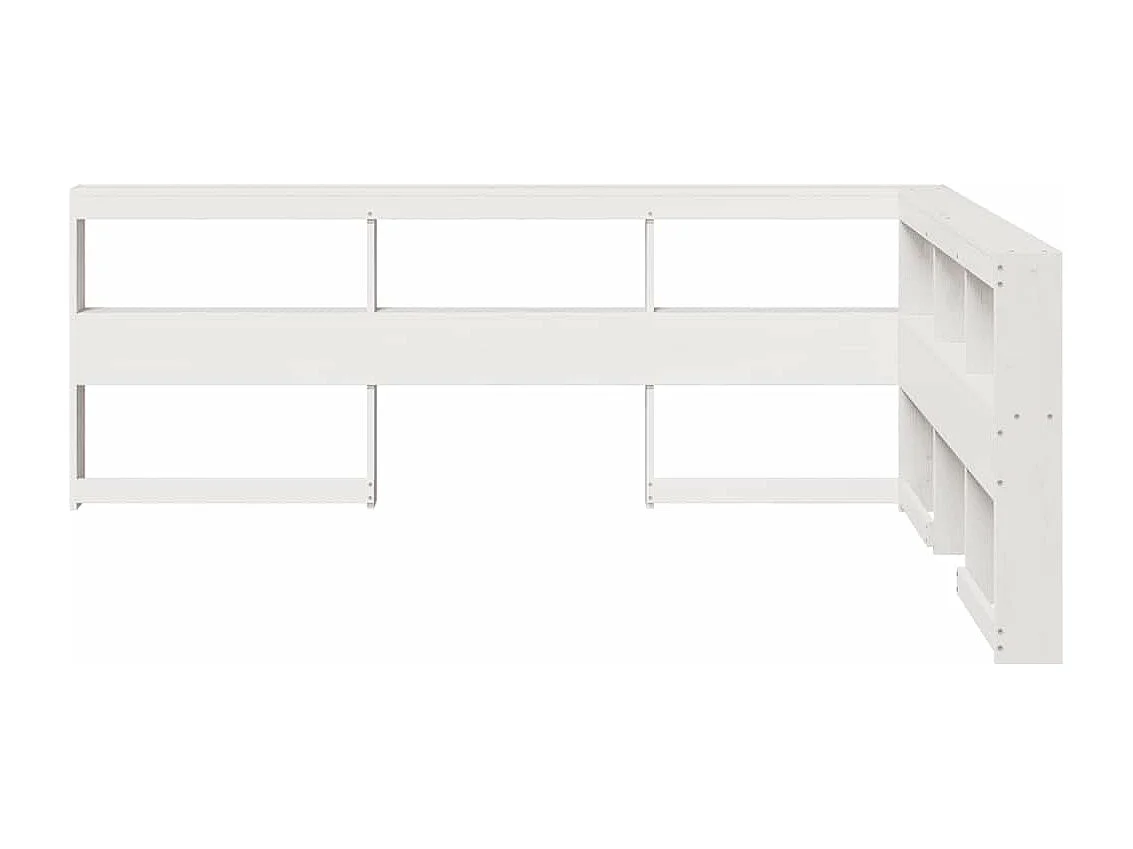 Testiera libreria a L in legno massello di pino