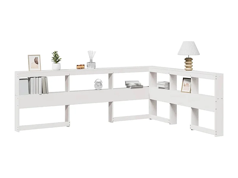 Cabecero de librería en forma de L de madera maciza de pino